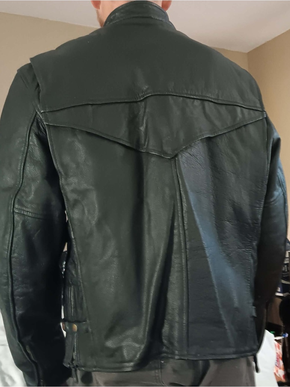Unik Black Leather Bomber Jacket